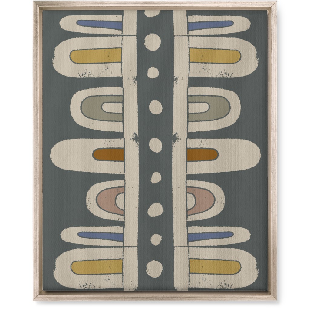 Hills Block Wall Art, Metallic, Single piece, Canvas, 16x20, Gray, Metal