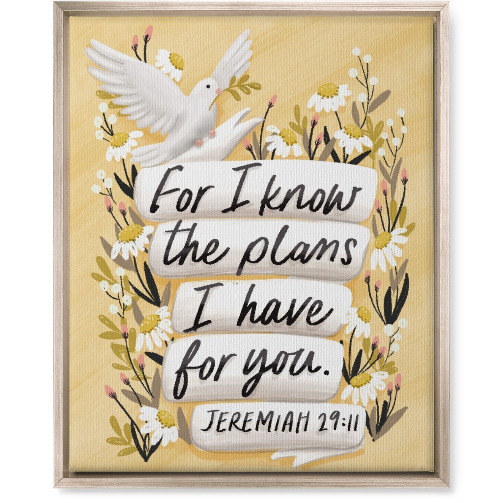 for I Know the Plans I Have for You - Yellow Wall Art, Metallic, Single piece, Canvas, 16x20, Yellow, Classic Yellow