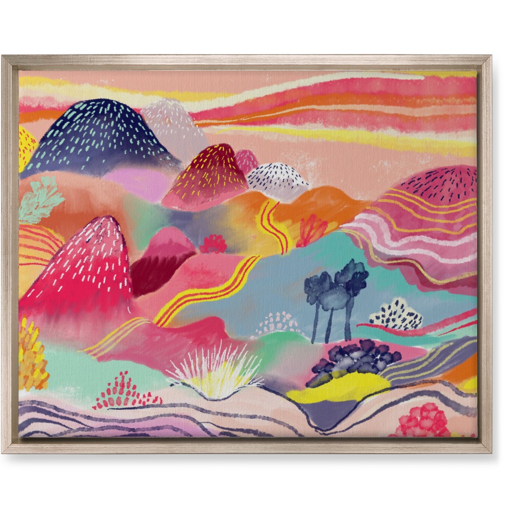 Dreamy Hills - Vibrant Wall Art, Metallic, Single piece, Canvas, 16x20, Multicolor