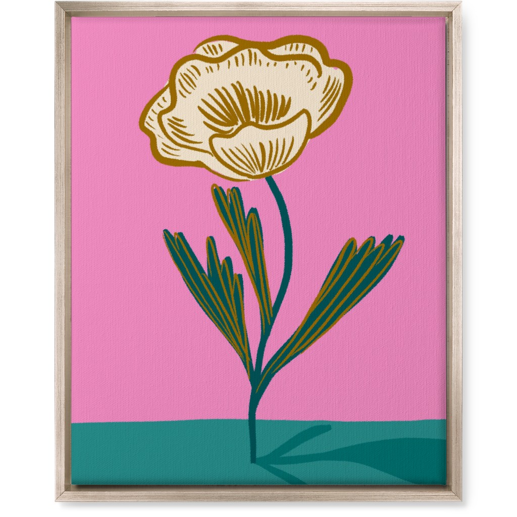 Nouveau Fleur - Vibrant Wall Art, Metallic, Single piece, Canvas, 16x20, Multicolor