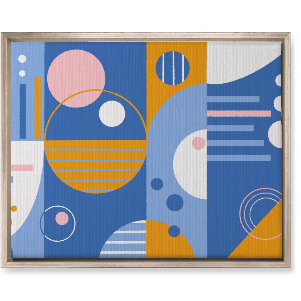 Abstract Playground - Multi Wall Art, Metallic, Single piece, Canvas, 16x20, Blue