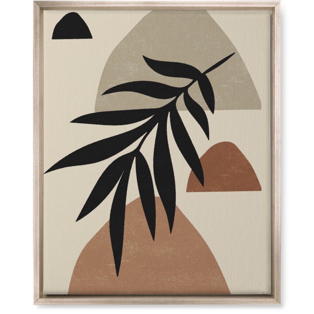 Abstract Palm - Neutral Wall Art, Metallic, Single piece, Canvas, 16x20, Beige, Pearl