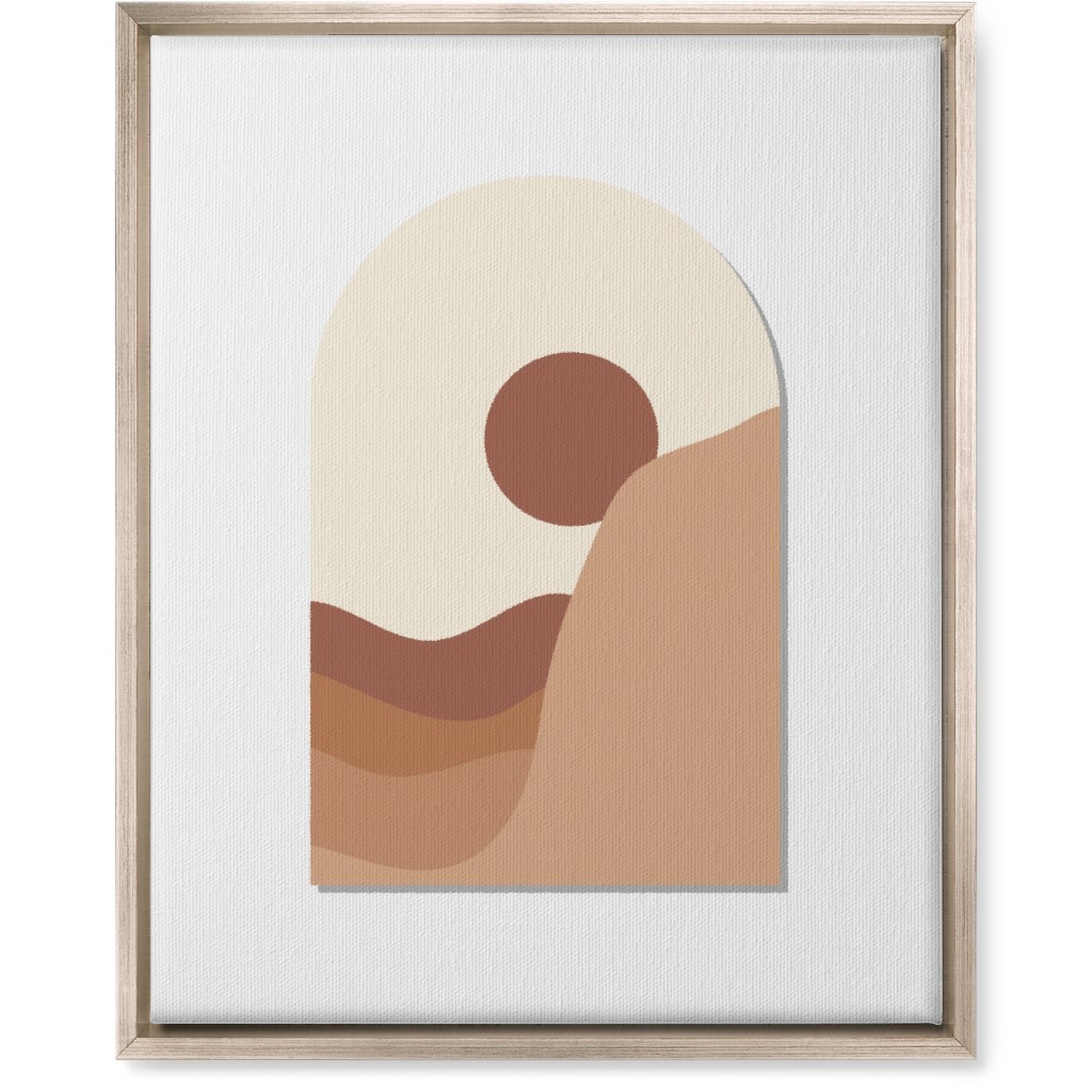 Abstract Desert Landscape in Window Daylight Wall Art, Metallic, Single piece, Canvas, 16x20, Multicolor, Antique White