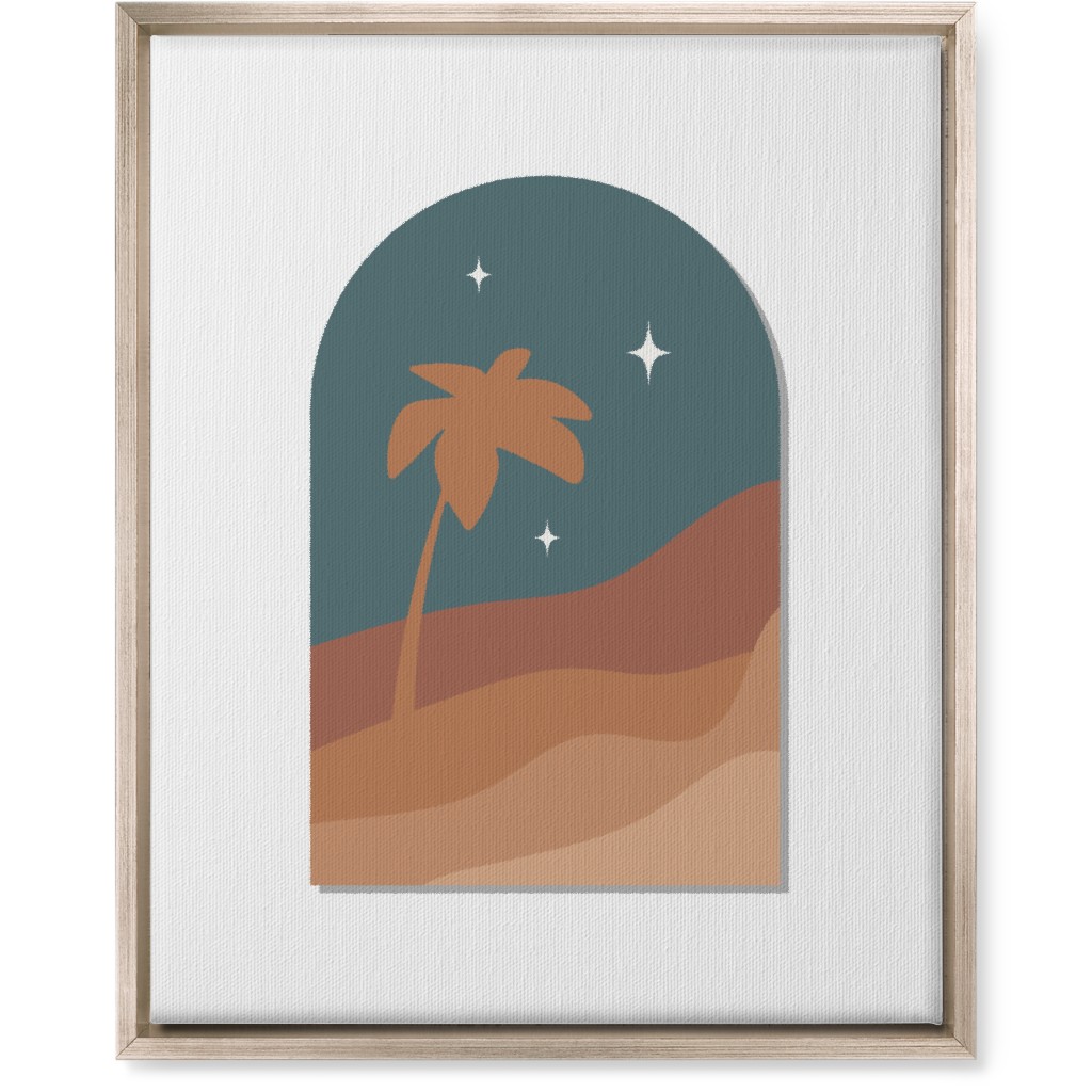 Abstract Landscape in Window With Tree Wall Art, Metallic, Single piece, Canvas, 16x20, Multicolor, Hemlock