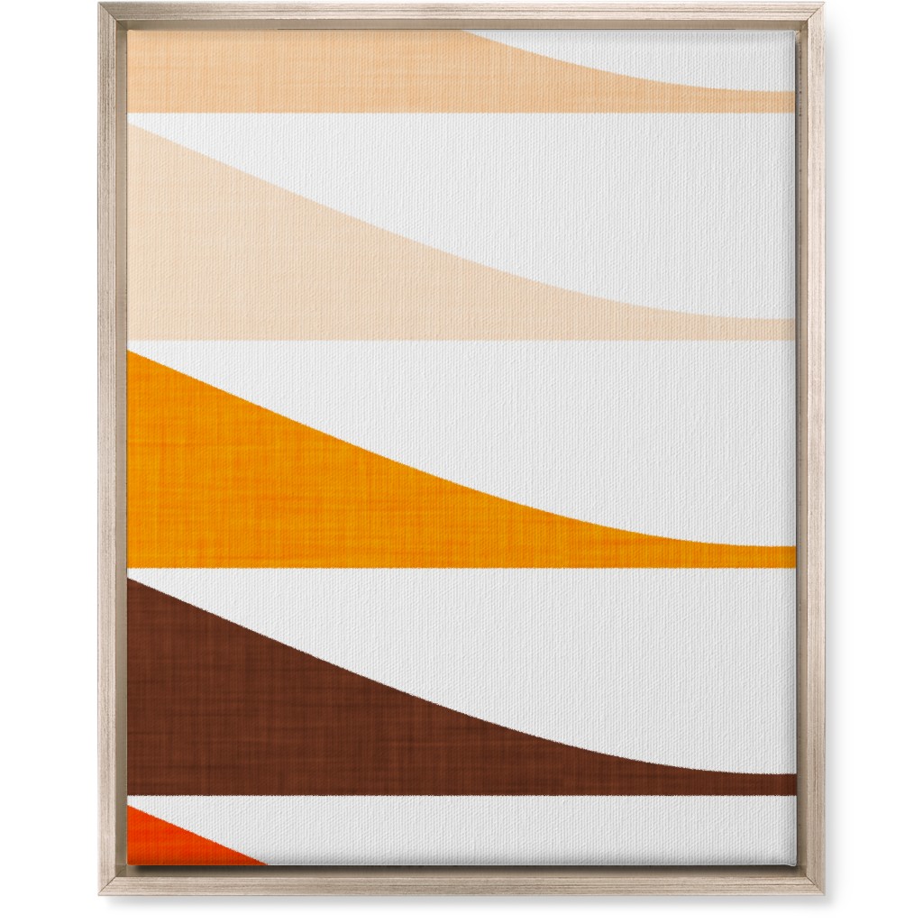 Retro Waves - Warm Wall Art, Metallic, Single piece, Canvas, 16x20, Multicolor