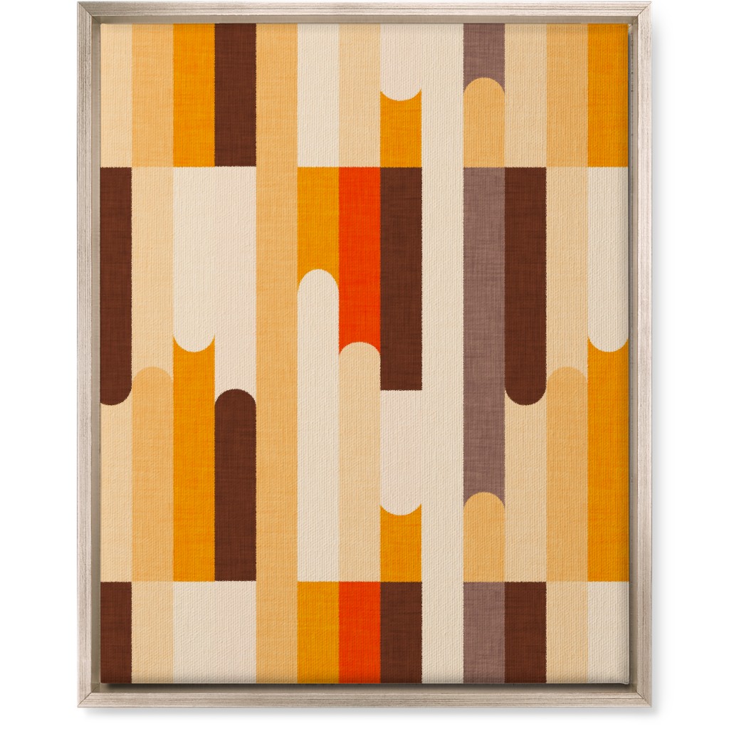 Retro Colors Blocks - Warm Wall Art, Metallic, Single piece, Canvas, 16x20, Multicolor