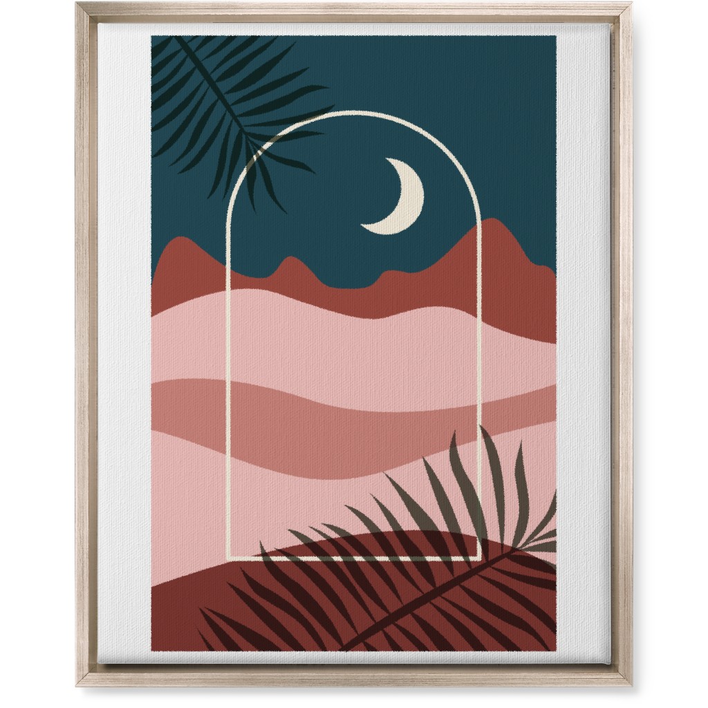 Abstract Landscapes in Windows Moon Wall Art, Metallic, Single piece, Canvas, 16x20, Multicolor