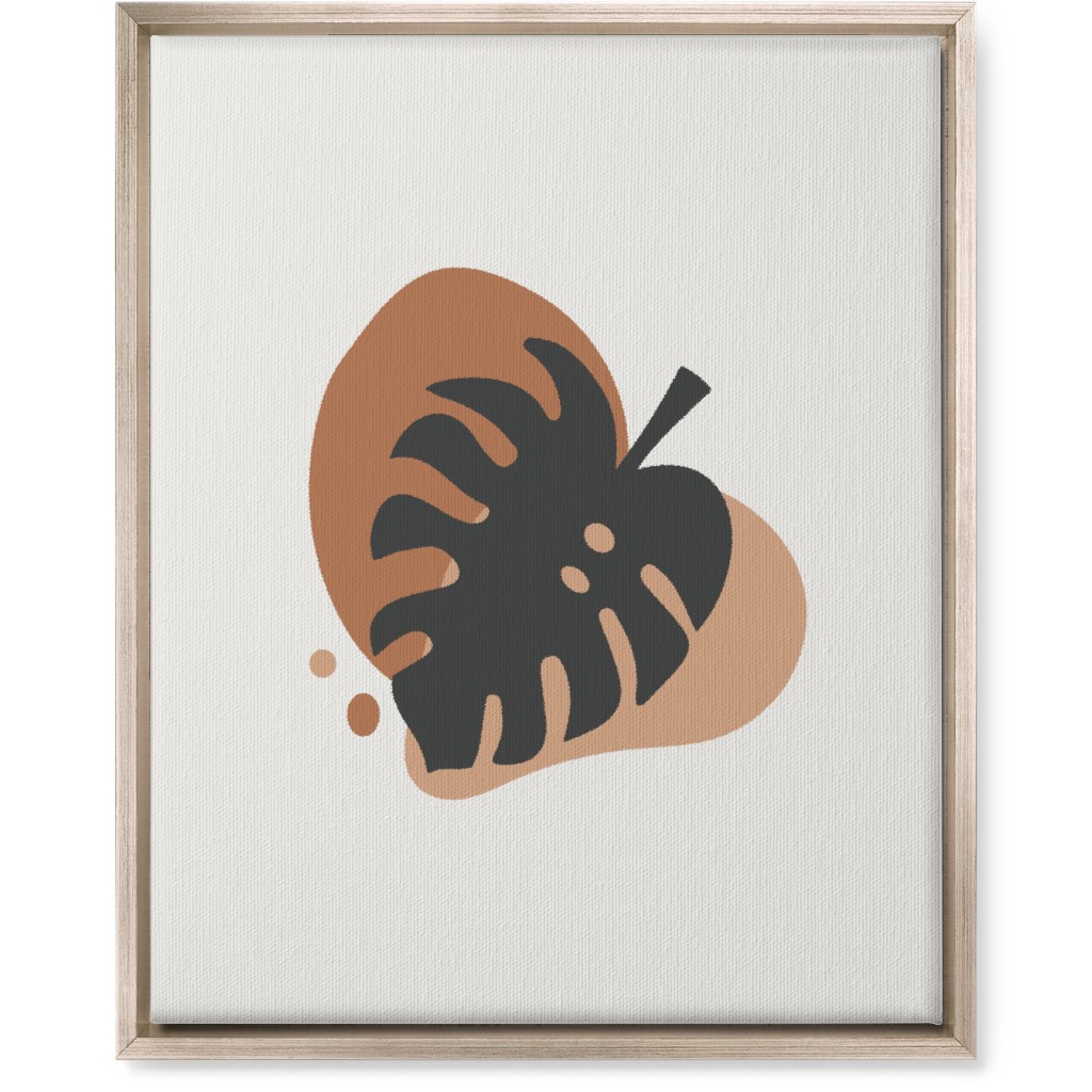 Shapes and Fern Leaf Iv Wall Art, Metallic, Single piece, Canvas, 16x20, Multicolor, Pueblo