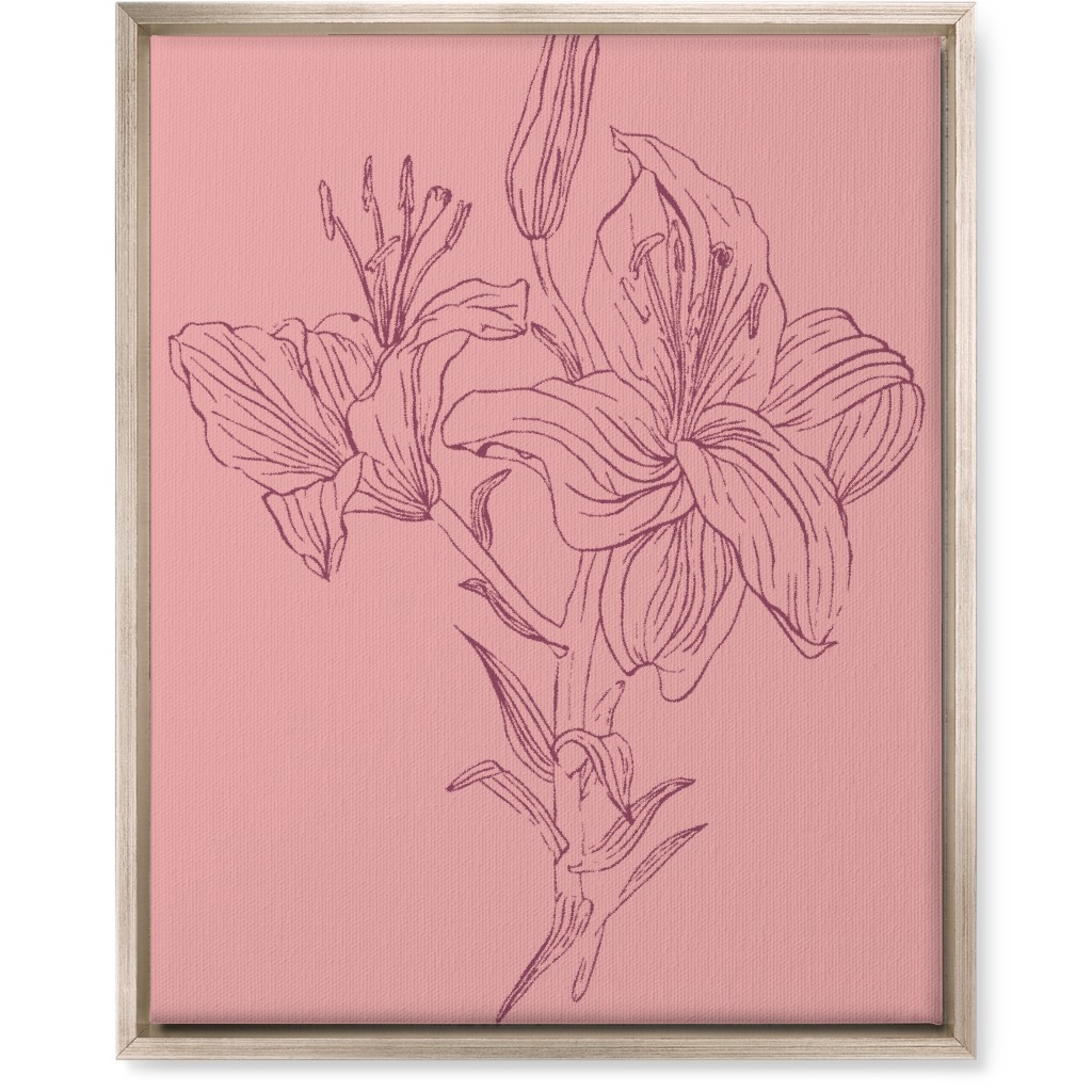 Lily - Pink Wall Art, Metallic, Single piece, Canvas, 16x20, Pink