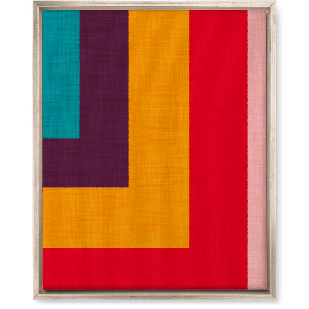 Abstract Mod Cube Wall Art, Metallic, Single piece, Canvas, 16x20, Multicolor, Tidal Wave