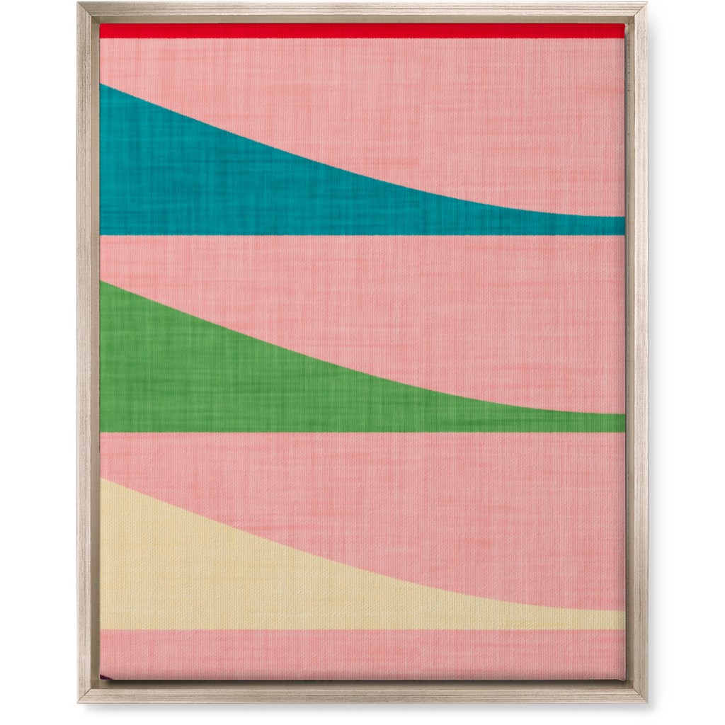 Mid Mod Waves Wall Art, Metallic, Single piece, Canvas, 16x20, Multicolor