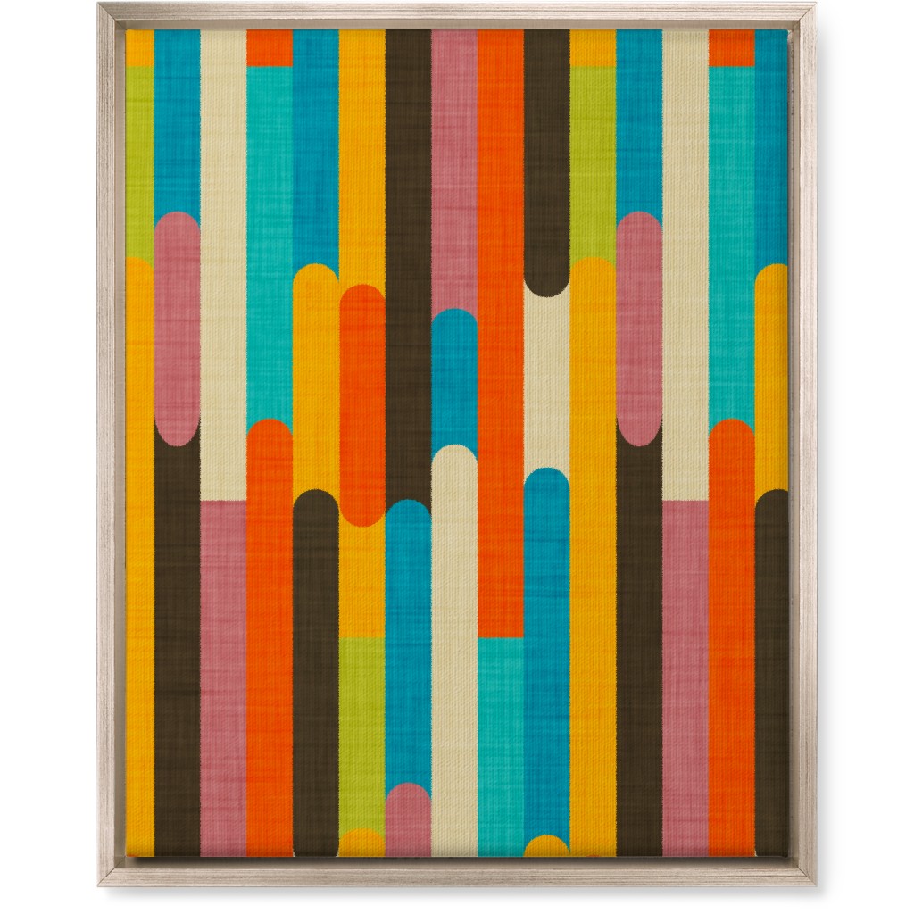 Retro Color Block Popsicle - Multi Wall Art, Metallic, Single piece, Canvas, 16x20, Multicolor