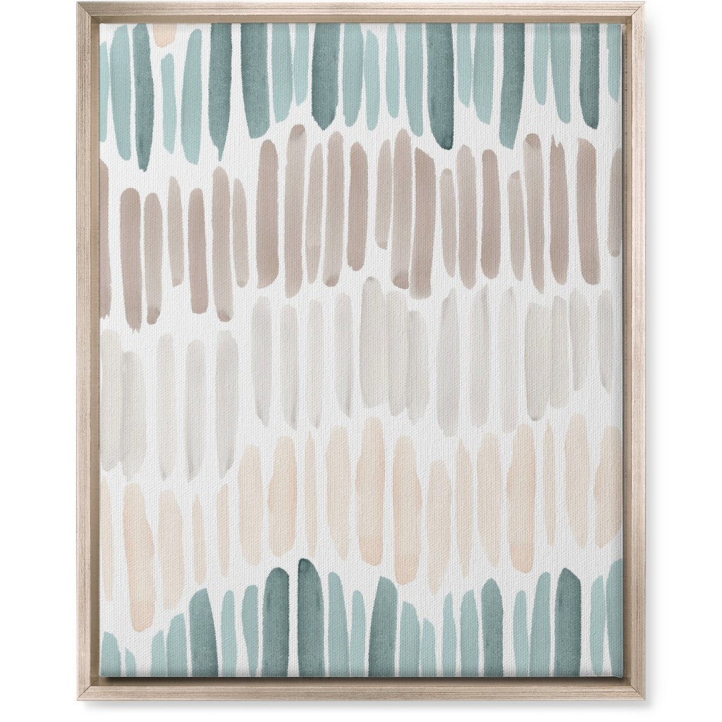 Many Brushstrokes Wall Art, Metallic, Single piece, Canvas, 16x20, Beige