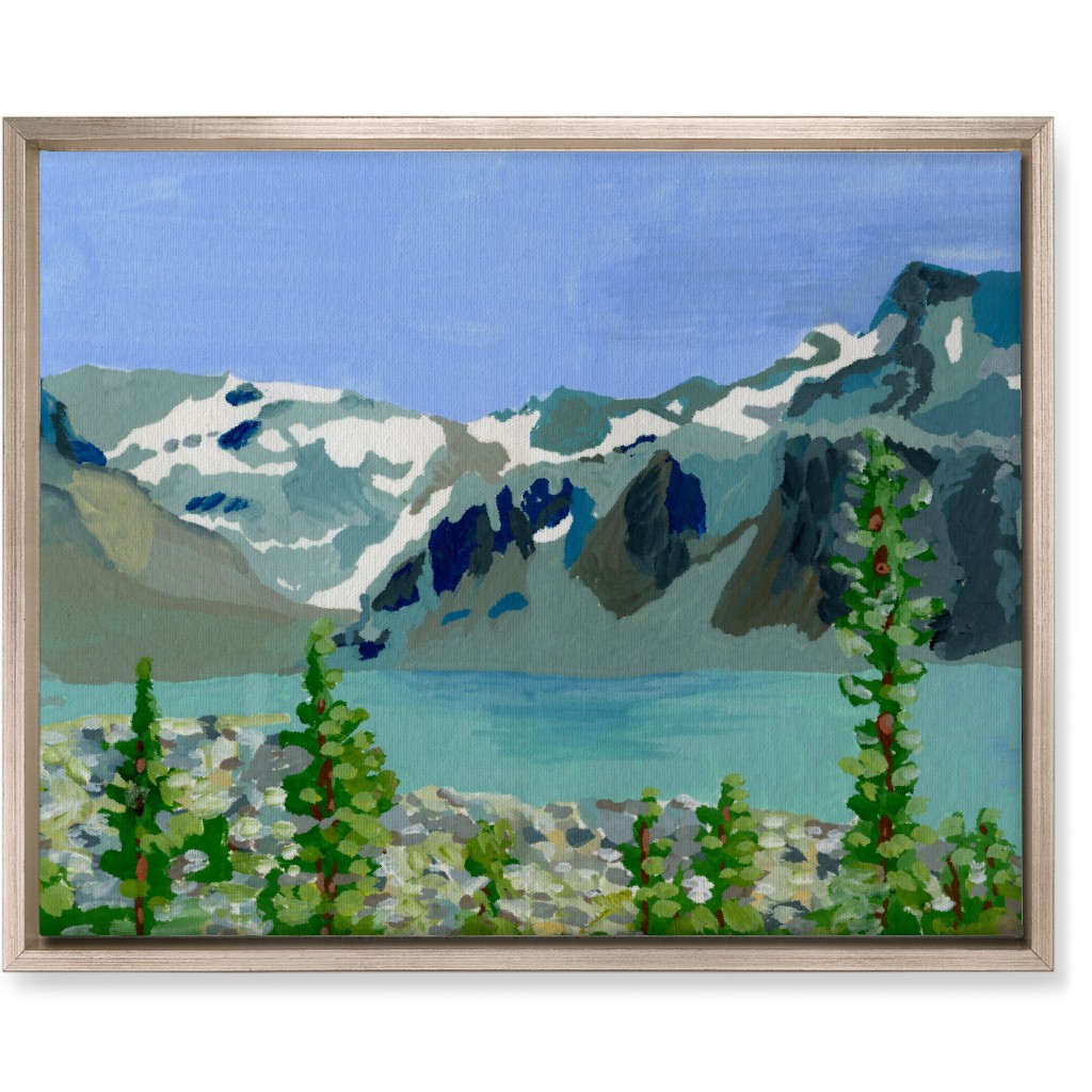 Lake Wedgemount Painting Wall Art, Metallic, Single piece, Canvas, 16x20, Blue