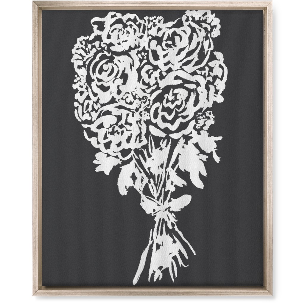 Summer Bouquet Wall Art, Metallic, Single piece, Canvas, 16x20, Gray, Gray