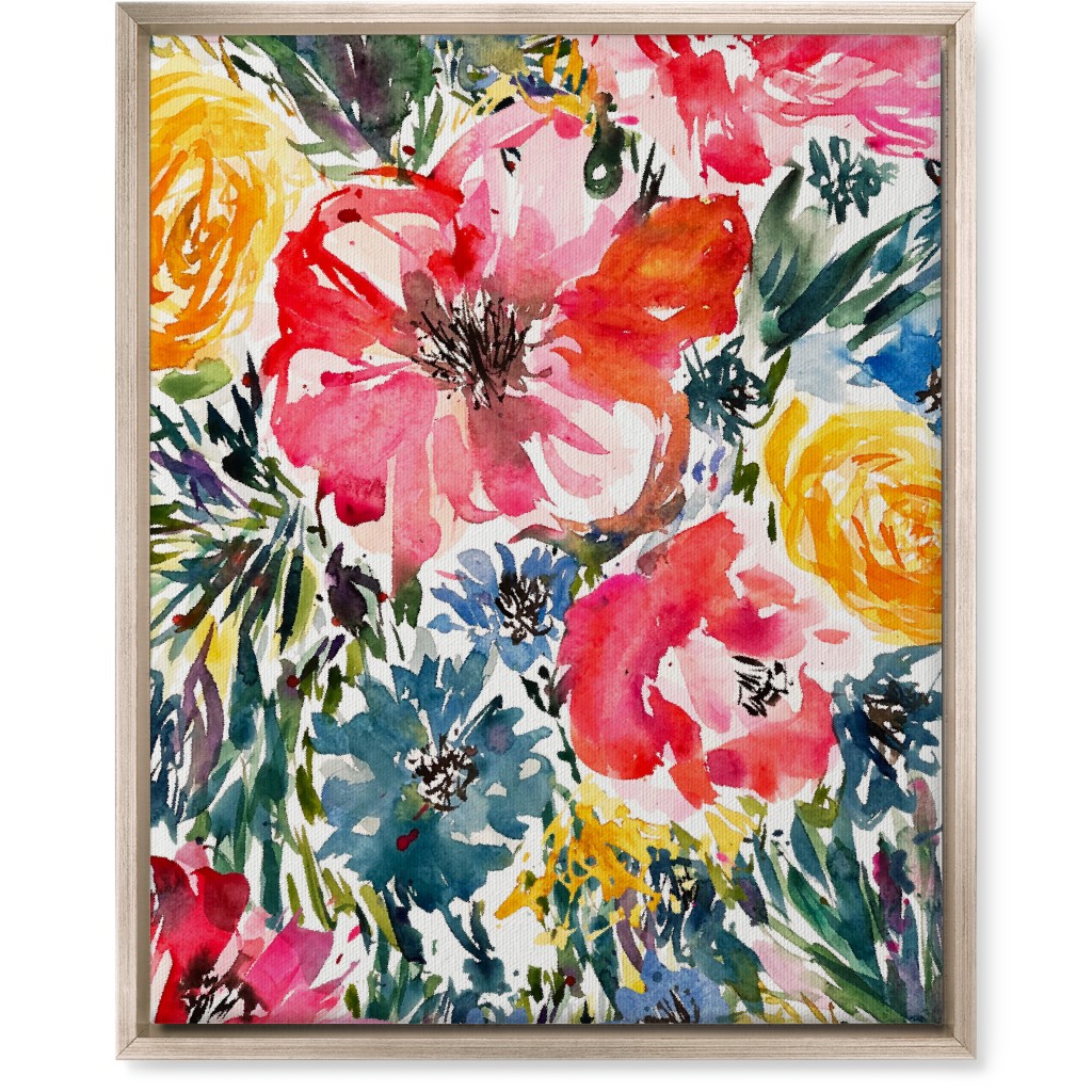 Blair Floral - Multi Wall Art, Metallic, Single piece, Canvas, 16x20, Multicolor
