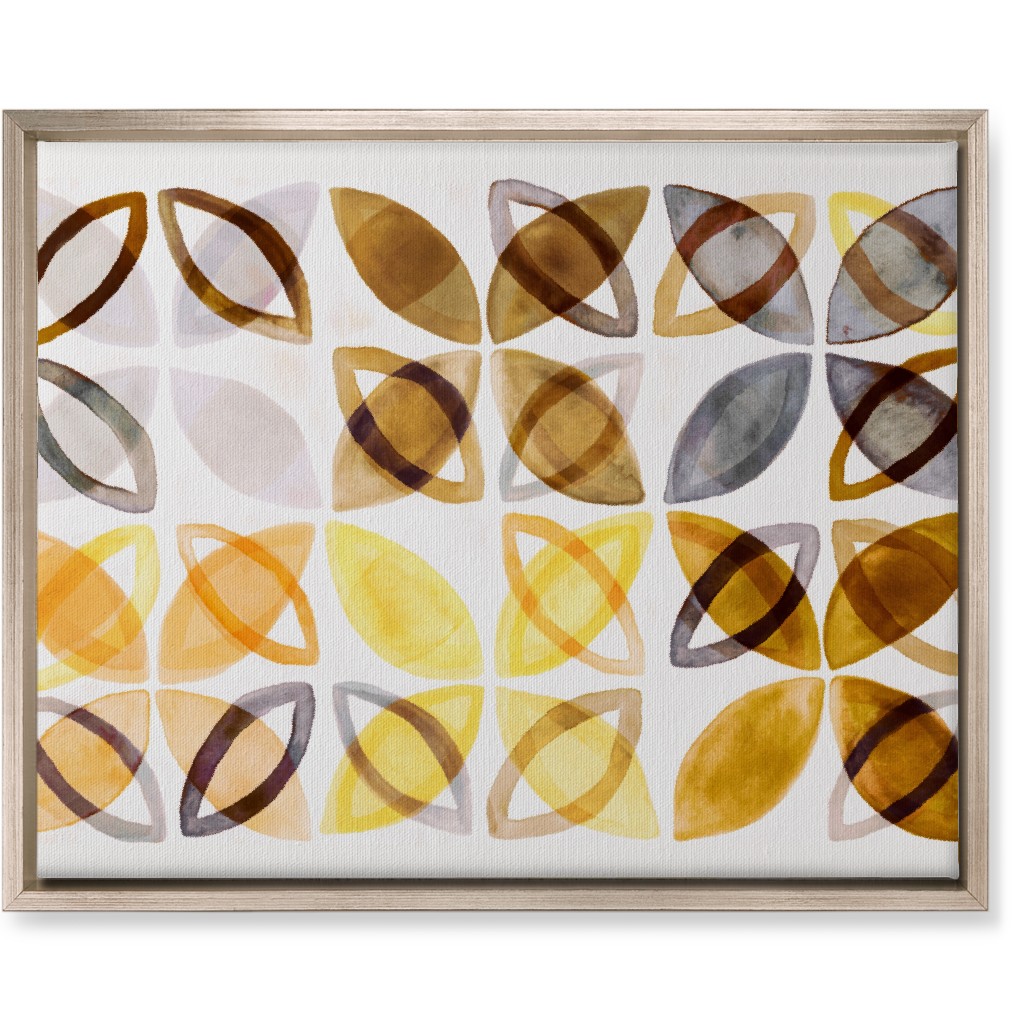 Washed Watercolor Shapes Wall Art, Metallic, Single piece, Canvas, 16x20, Yellow, Dandelion