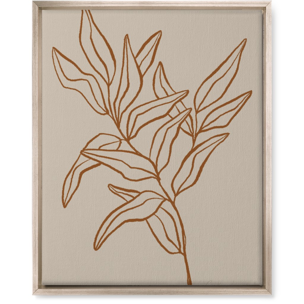Botanical Eucalyptus Branch I Wall Art, Metallic, Single piece, Canvas, 16x20, Beige