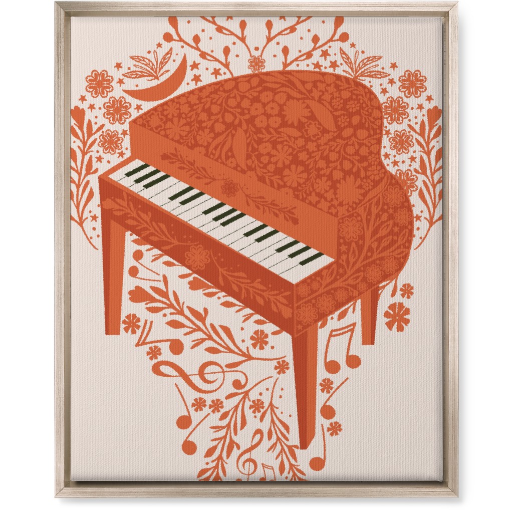 the Grand Piano - Red Wall Art, Metallic, Single piece, Canvas, 16x20, Red