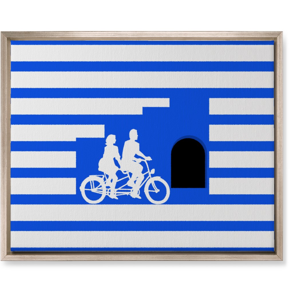 Riders Lovers - Blue Wall Art, Metallic, Single piece, Canvas, 16x20, Blue