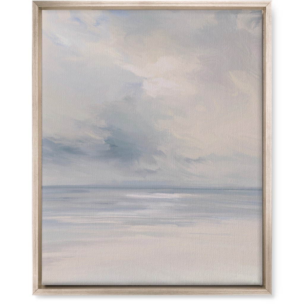 Beach Day - Neutral Wall Art, Metallic, Single piece, Canvas, 16x20, Blue, True Blue