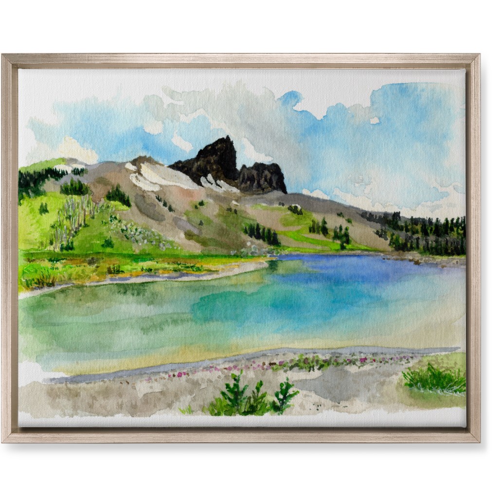 Black Tusk Painting Wall Art, Metallic, Single piece, Canvas, 16x20, Green, Classic Green