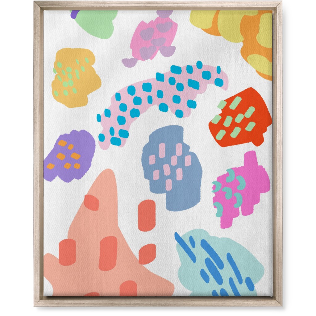Painterly Abstract Blobs - Pastel Wall Art, Metallic, Single piece, Canvas, 16x20, Multicolor