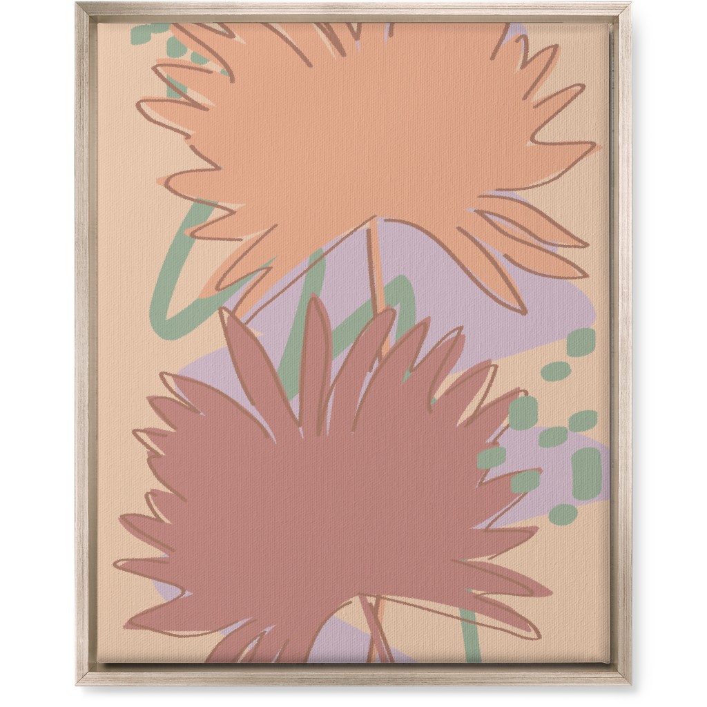 Modern Sabal Palm - Pink Wall Art, Metallic, Single piece, Canvas, 16x20, Orange, Orange