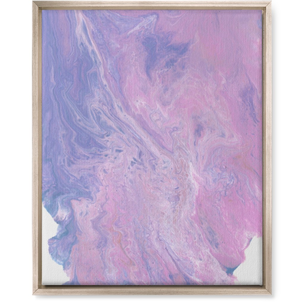 Acrylic Pour Abstract - Purple and Pink Wall Art, Metallic, Single piece, Canvas, 16x20, Purple, Purple