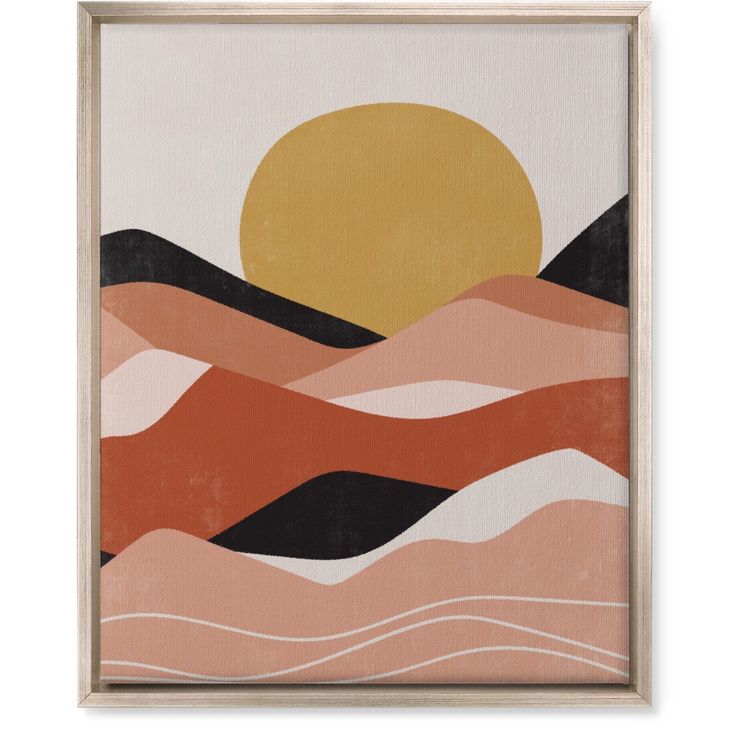 Earthen Hills - Terracotta Wall Art, Metallic, Single piece, Canvas, 16x20, Pink