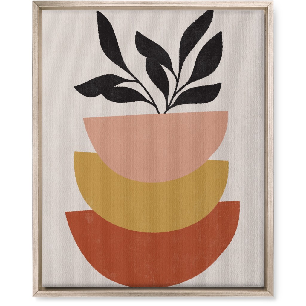 Earthen Plants - Terracotta Wall Art, Metallic, Single piece, Canvas, 16x20, Orange, Orange