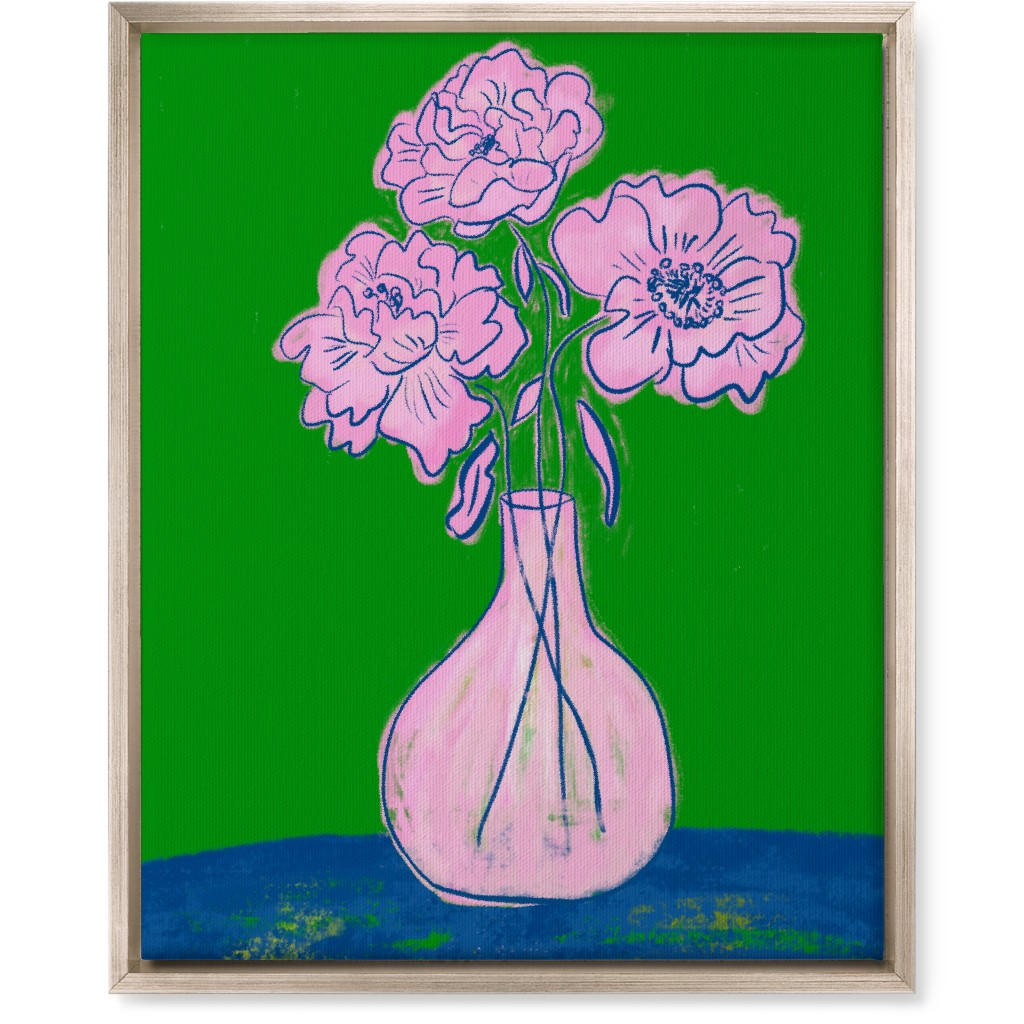 Party Florals - Multi Wall Art, Metallic, Single piece, Canvas, 16x20, Green, Classic Green