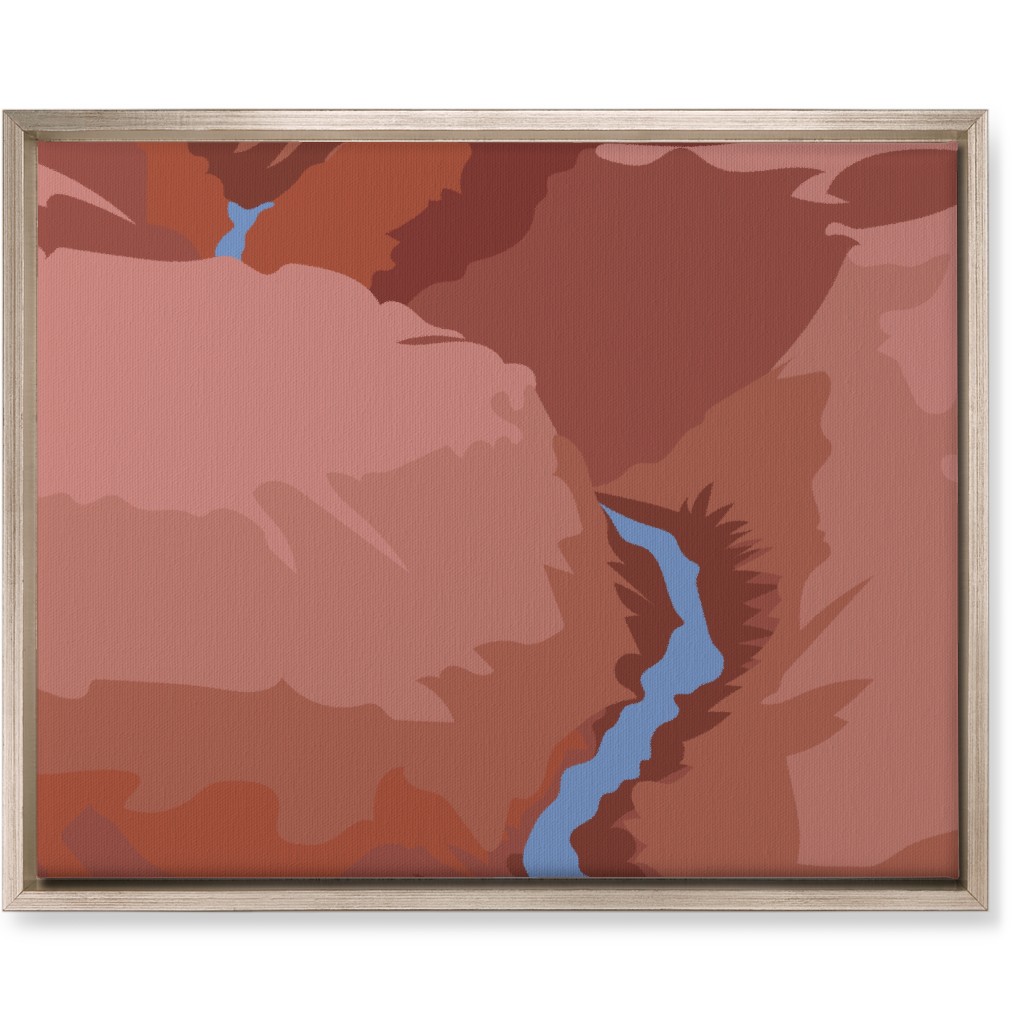 Winding Canyon River - Terracotta Wall Art, Metallic, Single piece, Canvas, 16x20, Brown