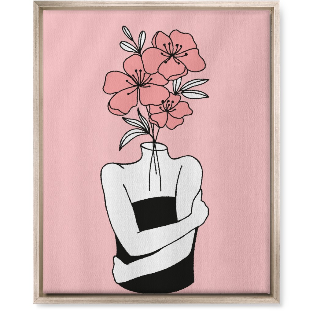 Self Love Feminine Abstract - Pink Wall Art, Metallic, Single piece, Canvas, 16x20, Pink