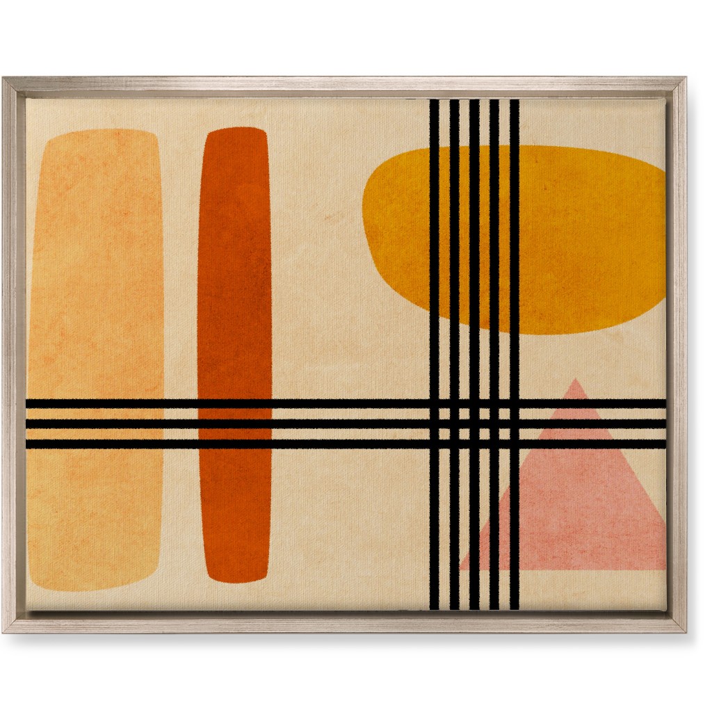 Criss-Cross Abstract Wall Art, Metallic, Single piece, Canvas, 16x20, Orange