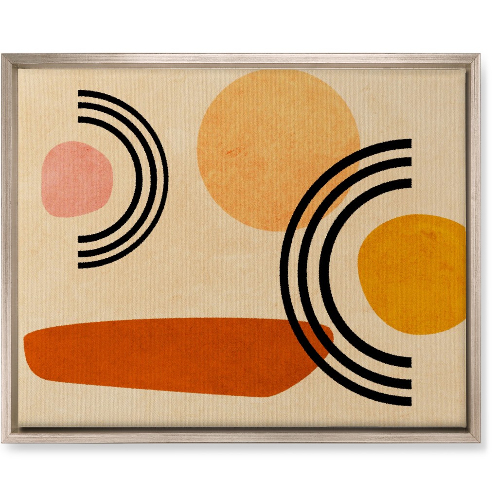 Cups & Saucers Abstract Wall Art, Metallic, Single piece, Canvas, 16x20, Orange, Creamsicle