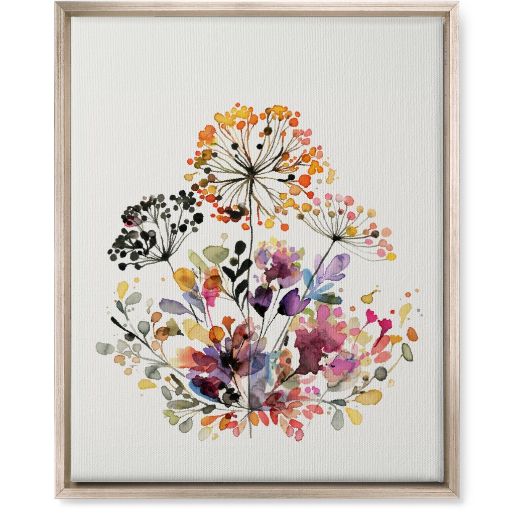 Wild Florals & Grasses - Multi Wall Art, Metallic, Single piece, Canvas, 16x20, Multicolor