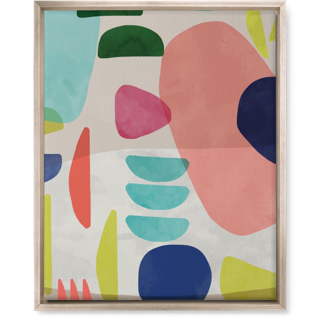 Organic Bold Shapes - Multi Wall Art, Metallic, Single piece, Canvas, 16x20, Multicolor