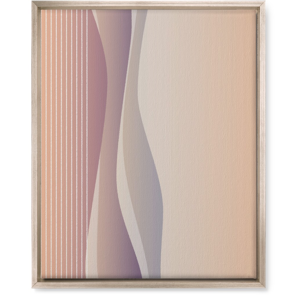 Curves Abstract - Neutral Wall Art, Metallic, Single piece, Canvas, 16x20, Pink