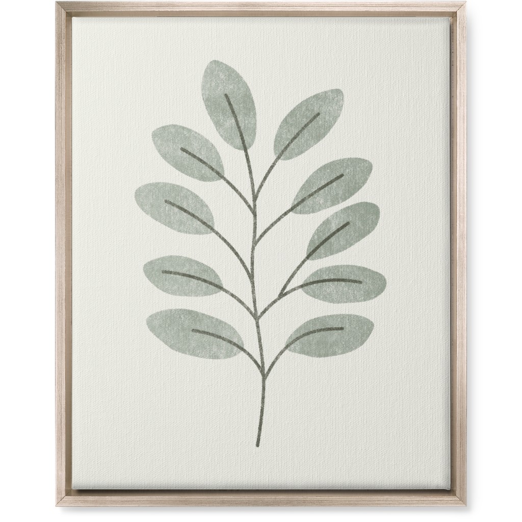 Botanical Greenery - Green Wall Art, Metallic, Single piece, Canvas, 16x20, Gray