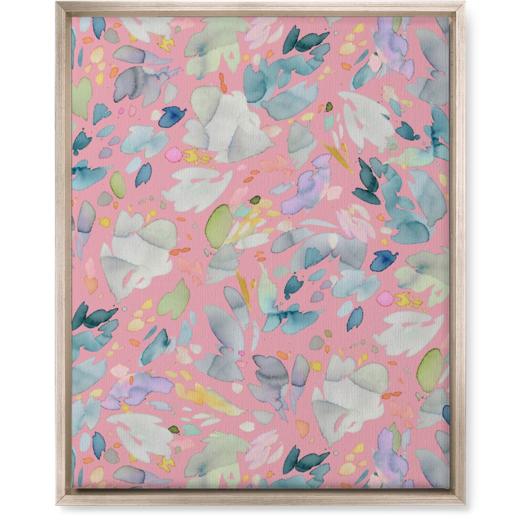 Abstract Petal Flowering Wall Art, Metallic, Single piece, Canvas, 16x20, Pink
