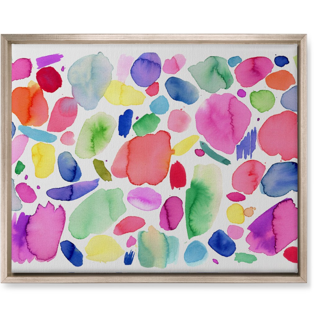 Summer Joy Watercolor Abstract Wall Art, Metallic, Single piece, Canvas, 16x20, Multicolor, Poppy