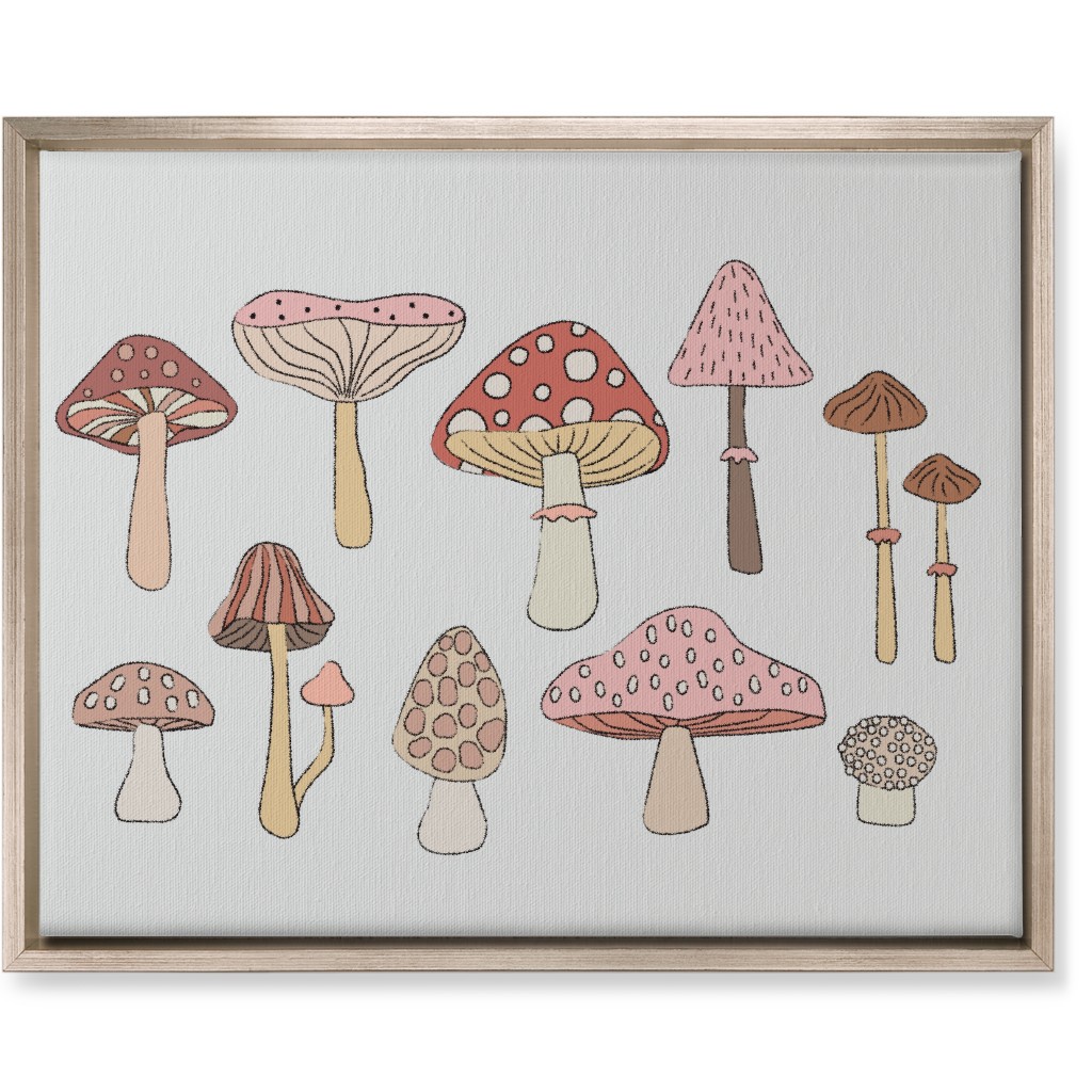 Mushrooms - Blush Wall Art, Metallic, Single piece, Canvas, 16x20, Pink