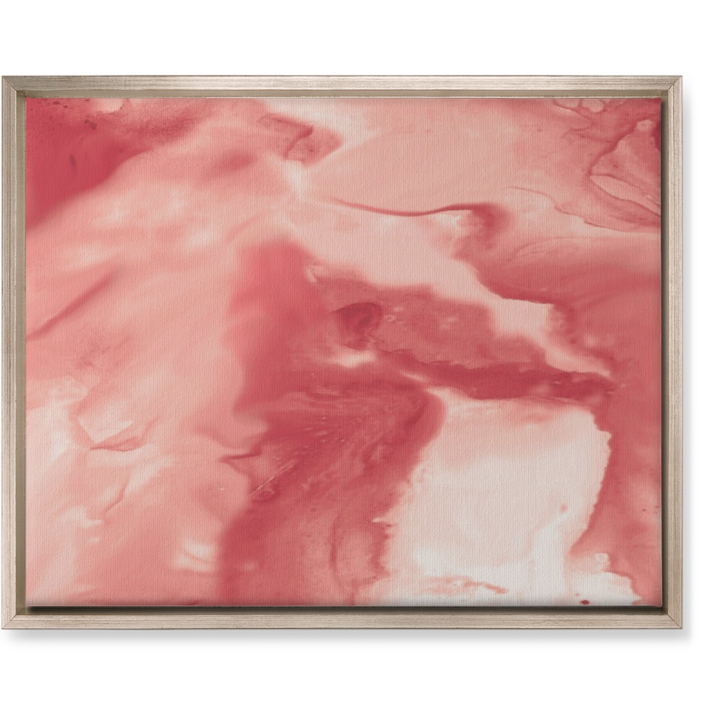 Abstract Watercolor Marble Wall Art, Metallic, Single piece, Canvas, 16x20, Pink