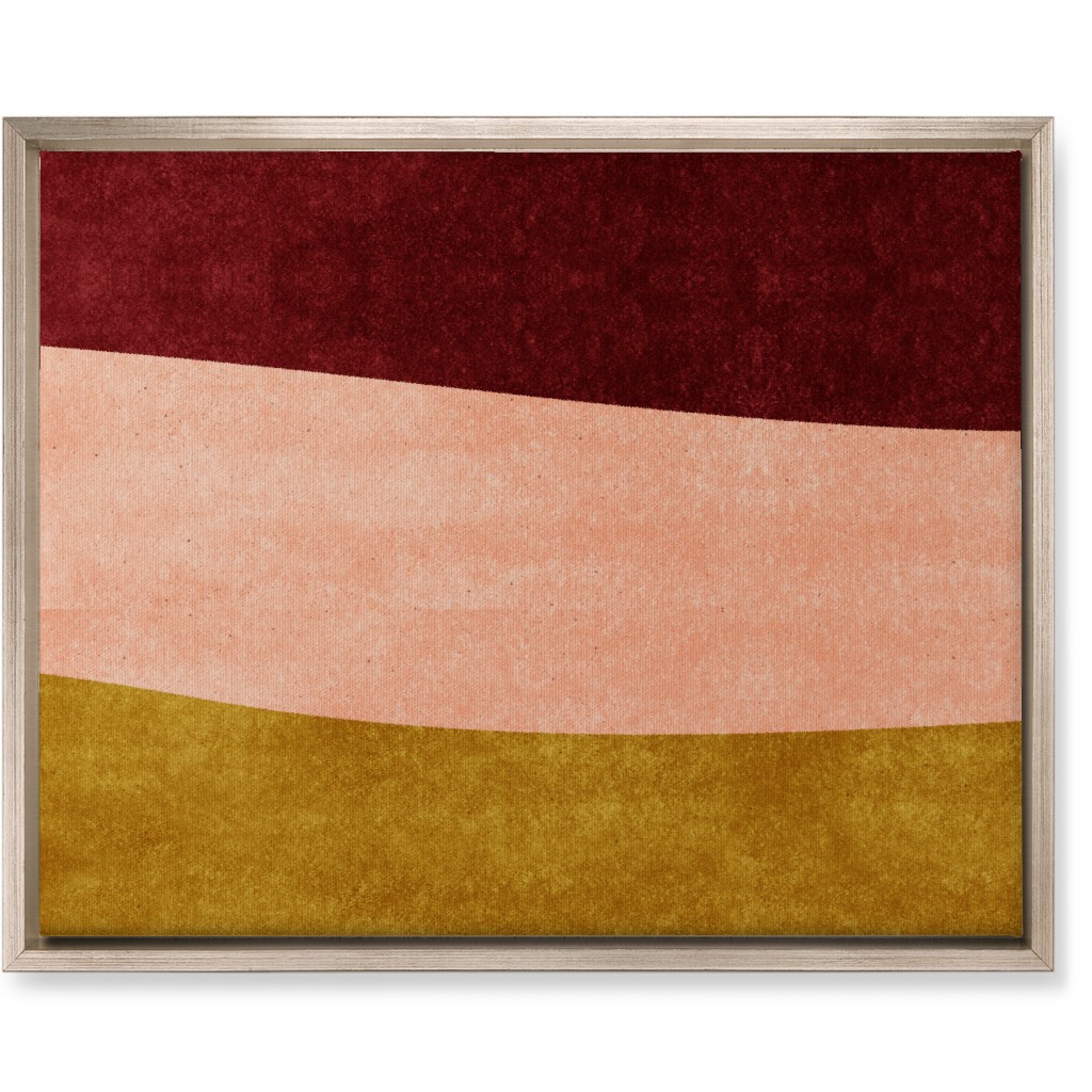 Undulate Horizontal - Warm Wall Art, Metallic, Single piece, Canvas, 16x20, Pink, Bright Pink