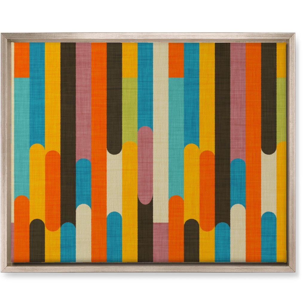 Retro Colorblock Sticks - Multi Wall Art, Metallic, Single piece, Canvas, 16x20, Multicolor