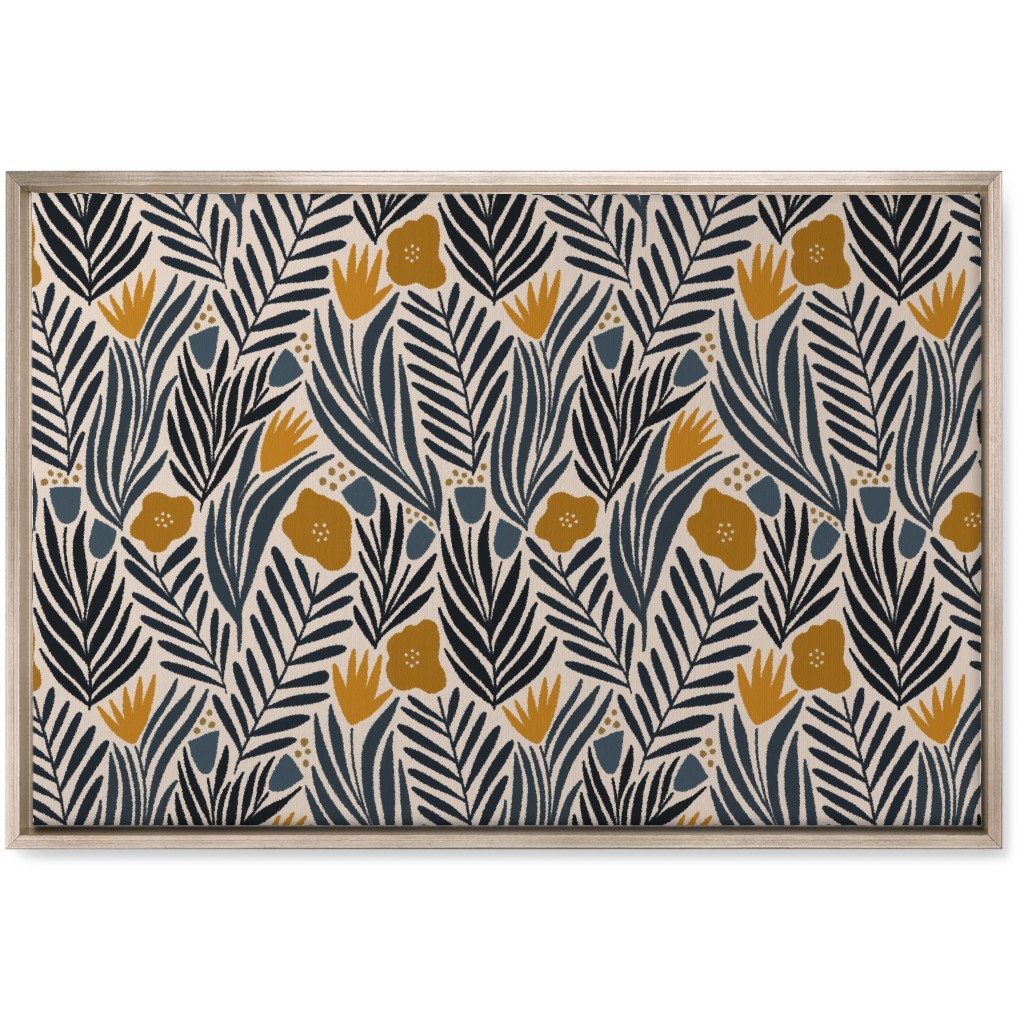 Nadia - Gold & Black Wall Art, Metallic, Single piece, Canvas, 20x30, Multicolor