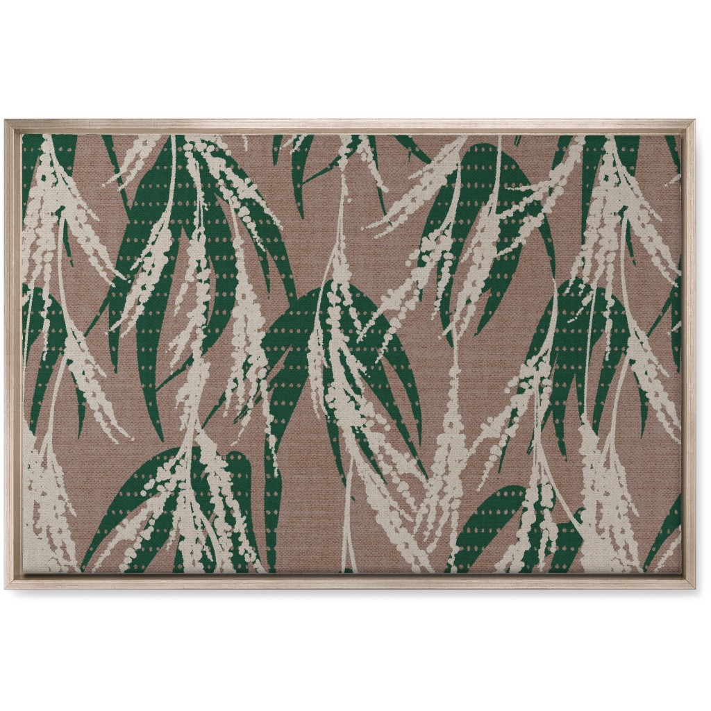 Vintage Palm Wall Art, Metallic, Single piece, Canvas, 20x30, Beige, Warm Gray