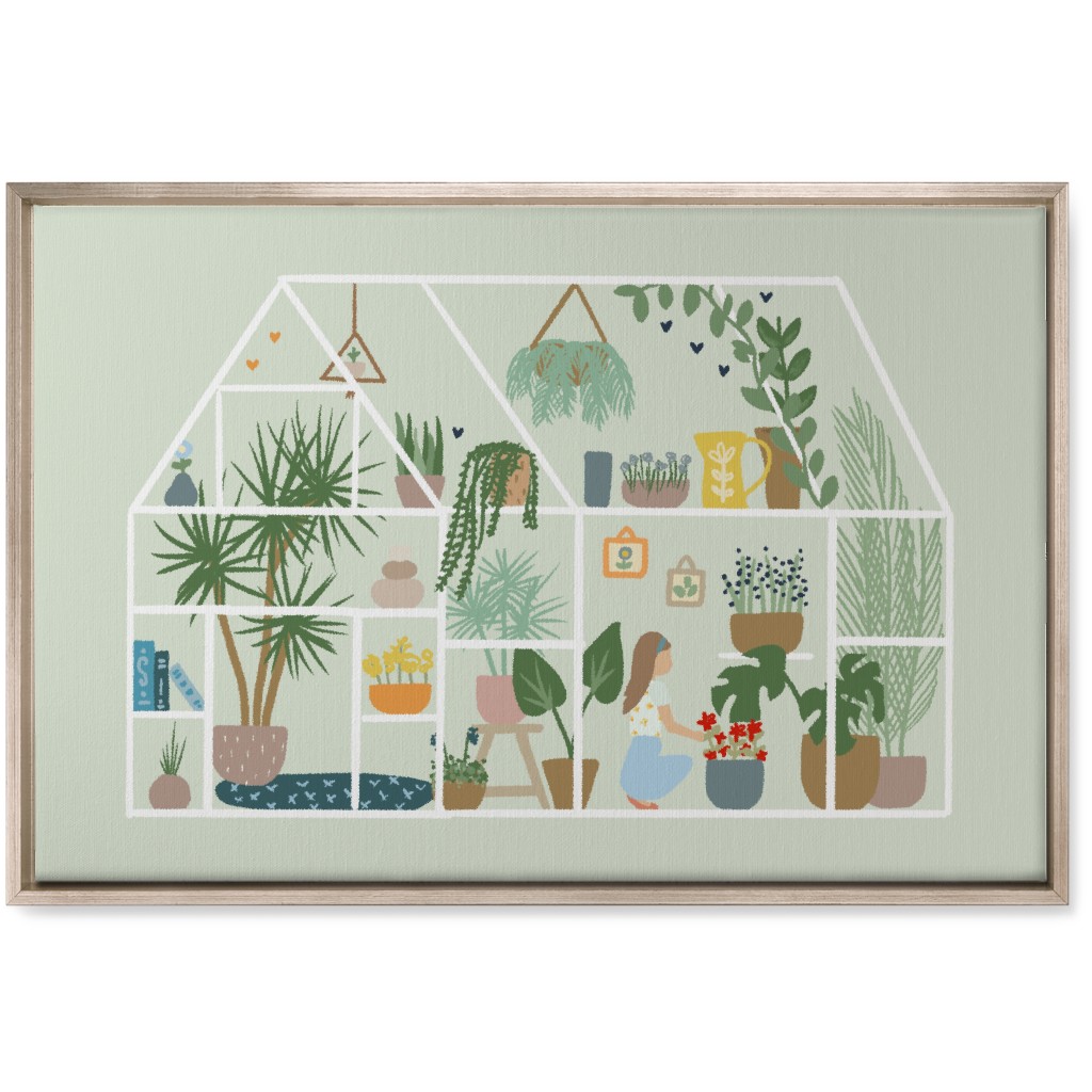 Botanical Greenhouse - Multi Wall Art, Metallic, Single piece, Canvas, 20x30, Multicolor
