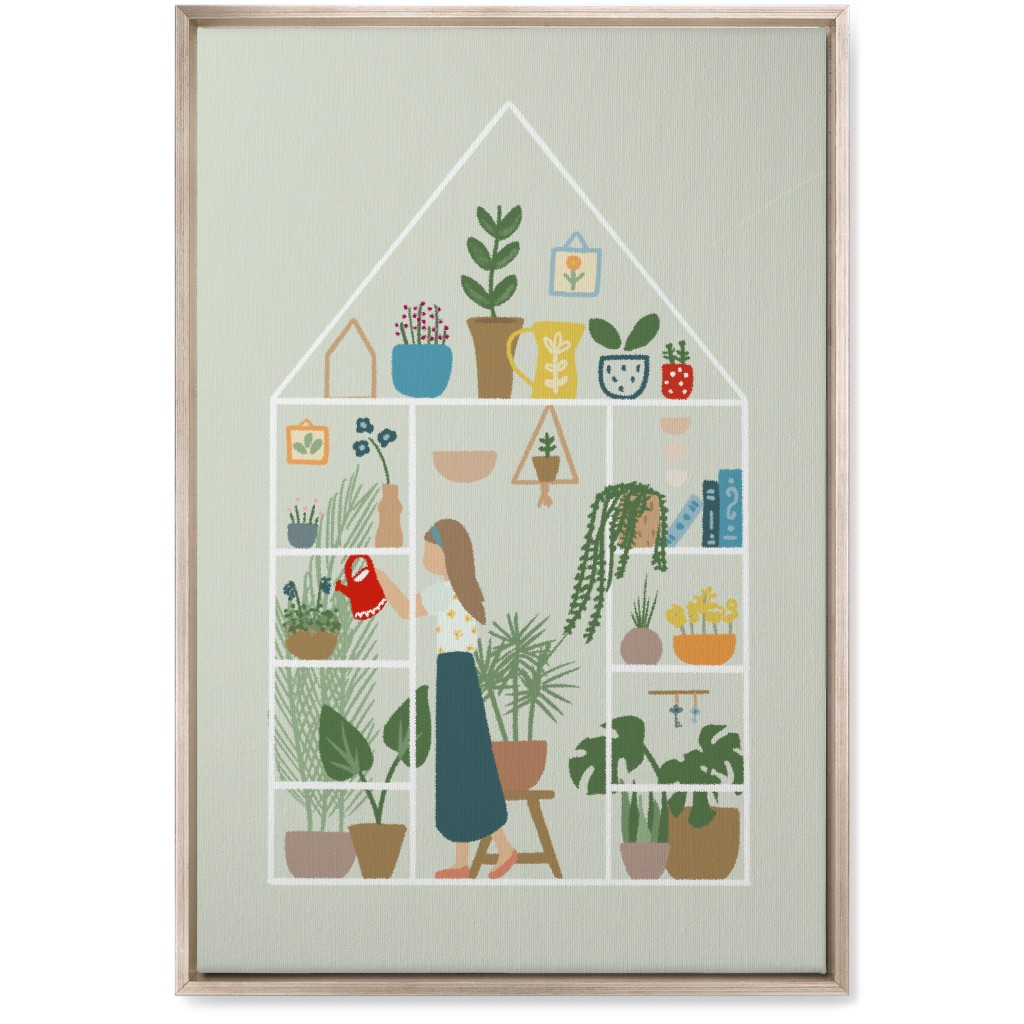 Gardening Indoors - Multi Wall Art, Metallic, Single piece, Canvas, 20x30, Multicolor